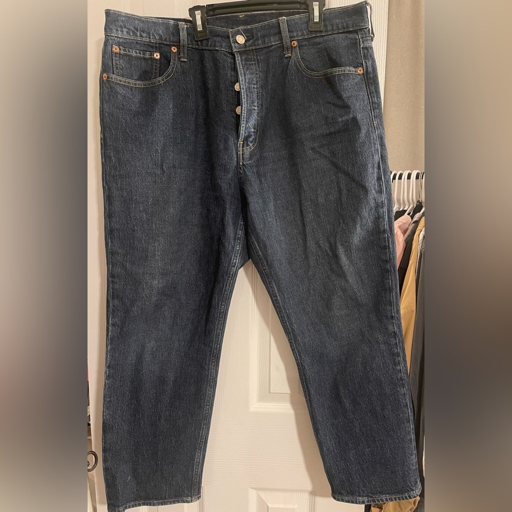 GAP women’s Cheeky Straight High Rise jeans, size 16P, dark wash